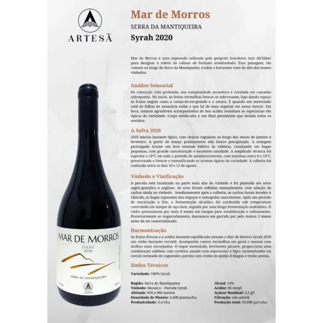 Vinho Mar de Morros Syrah 2020 - Imagem 3