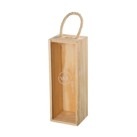 Caixa Porta Rolhas de Madeira Pinus para 1 Garrafa
