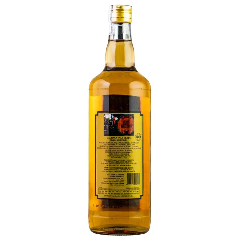 Cachaça Vale Verde Extra Premium 1000ml - Imagem 2